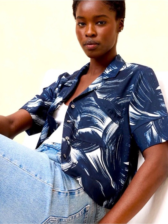Banana Republic Tops - Banana Republic Navy & White Top | Size Medium